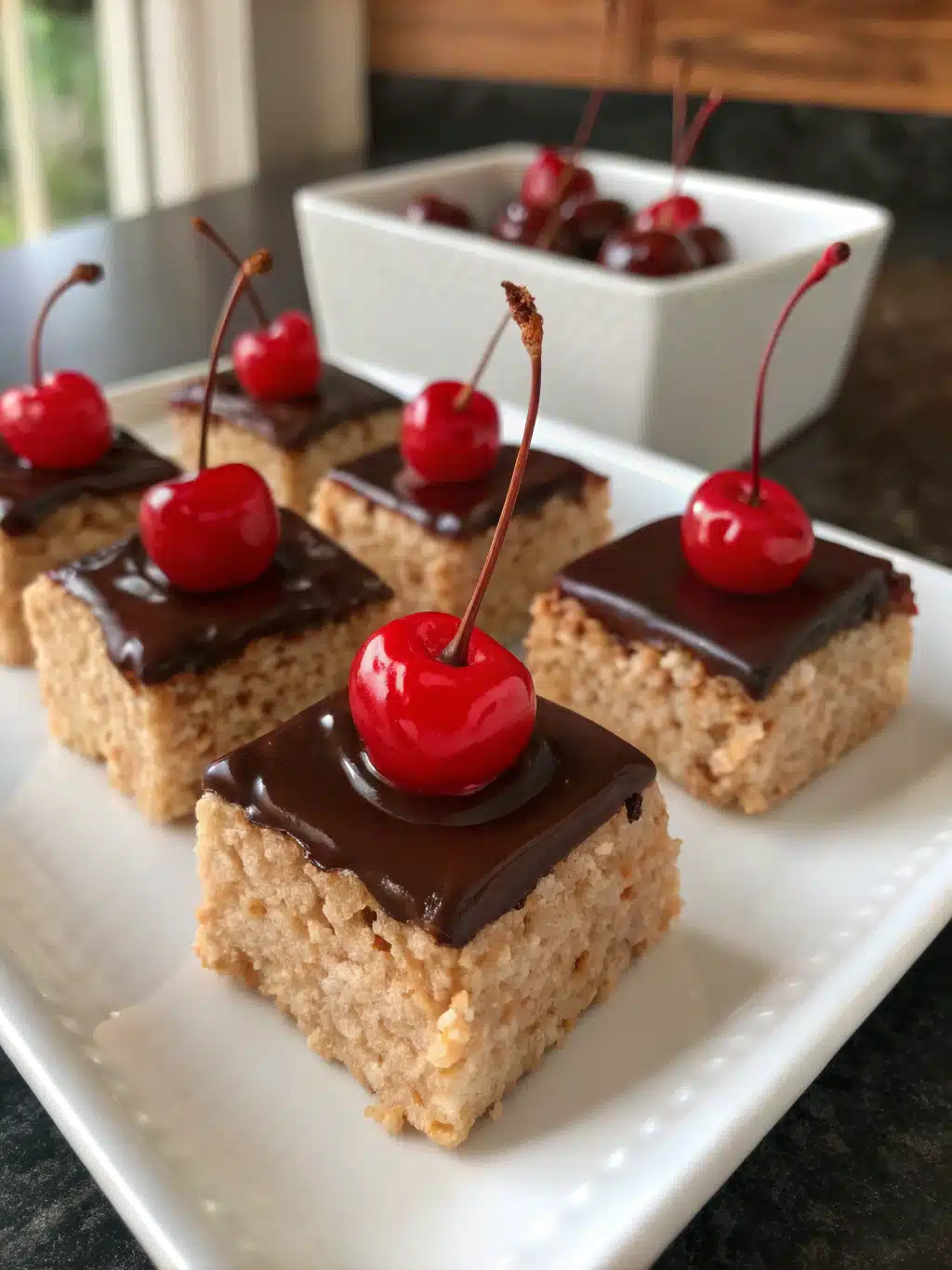 Chocolate Covered Cherry Rice Krispies Treats - Recipe High